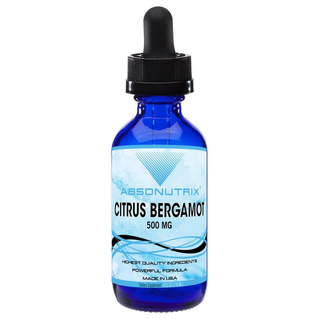 Absonutrix Citrus Bergamot Extract 500 mg, 4 Fl Oz Bottiglia, 200 Serve Potenti, Easy-to-Consume Liquid Drops, Assorbimento Rapido, Senza Glutine, Testato di terze parti, Certificazione GMP, Non OGM, Made in USA