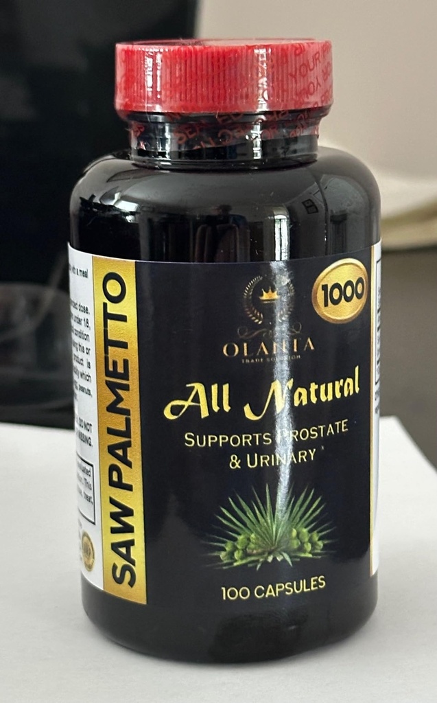 Saw Palmetto Extract 1000mg – Natural Daily Supplement for Support Men’s Balanced Living and Nutrition – Urinary Support - 1 Bottle 100 Counts