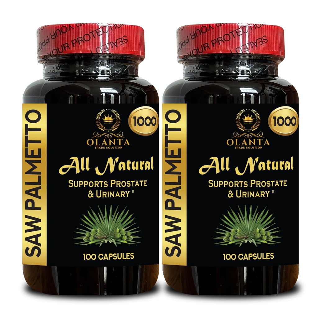 Saw Palmetto Extract 1000mg – Gentle Herbal Support for Men Interested in Daily Wellness - Non-GMO Herbal Supplement – 2 Bottles 200 Counts