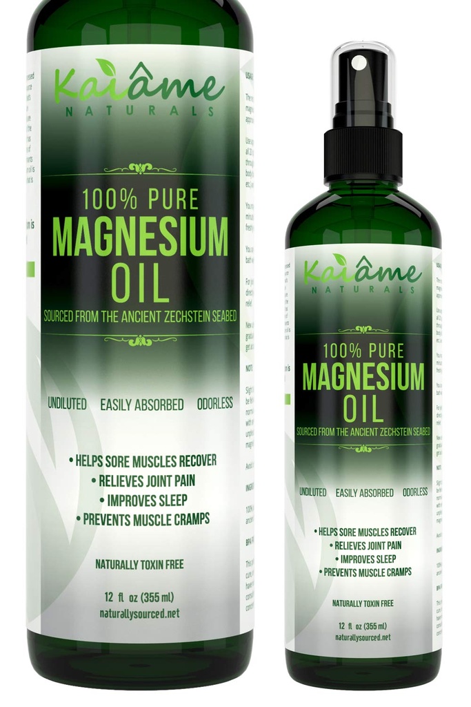 Magnesium Oil Spray, Large 12 oz, Undiluted, Pure and Organic, Sourced from Ancient Zechstein Seabed