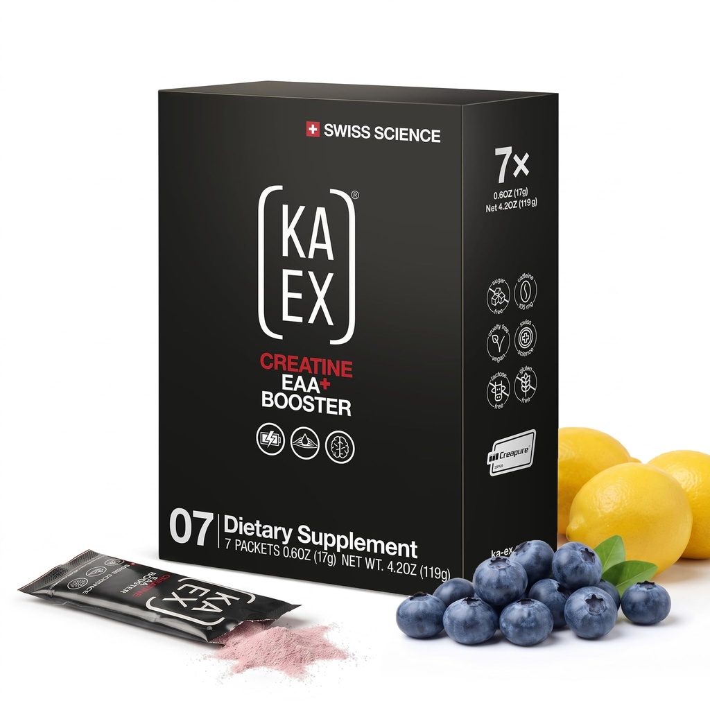 KA EX Creatine EAA+ Booster, 3-in-1 Performance Drink 7 Pack