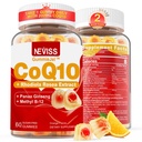 Zuckerfreie CoQ10-200mg 400mg Gefüllte Gummie - 2 Monate Versorgung - w/ Vitamin B12 1000mcg, Rhodiola Rosea & Panax Ginseng, B6, Coenzym Q10 Ergänzung für Hear-t, Energie, Antioxidans, Ultra Absorption