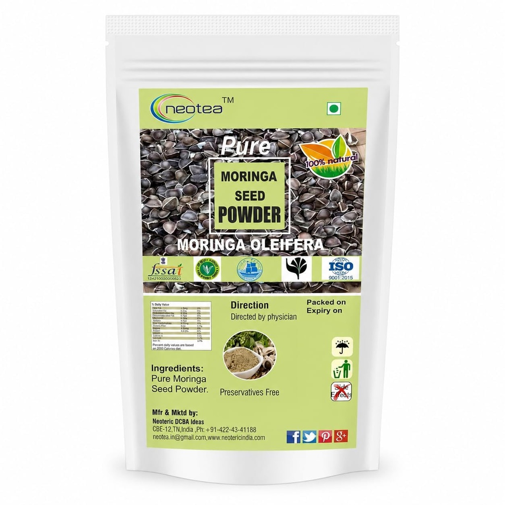 neotea Moringa Seed Powder 500g | Moringa oleifera | 100% Natural | Finely Ground Botanical | for Smoothies & Traditional Use | No Preservatives