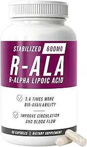 NERVE RENEW R-ALA Stabilisierte R Alpha Lipoic Acid 600mg Nerve Support Supplement 3 Pack