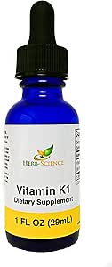 Vitamina K1 Gocce - Pure Cold-Processed VIT K1 & Safflower Oil Supplement - Supporta il sangue, l'osso, la salute della pelle - Gocce per uso orale e esterno - No Alcohol, Vegan, 1 Fl oz, 36 Serve