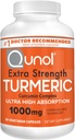 Qunol Turmeric Curcumin Kapseln, 1000mg Extra Strength Supplement, patentierte Hydro-Soluble-Technologie, Alternative zu Kurkuma mit schwarzem Pfeffer, 30 Veggie Kapseln