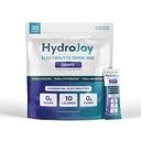 HydroJoy™ Hydration Stick Packs | 3,127MG Electrolytes Per Serving | 6 Essential Electrolytes | 1,200MG Sodium | Sugar-Free | Grape | 30 Servings