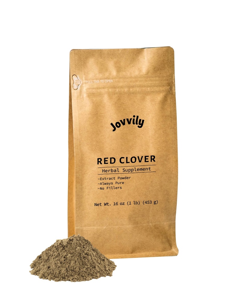 Jovvily Red Clover Herb Powder - 1 lb - Always Pure - No Fillers Or Additives - Herbal Supplement Powder