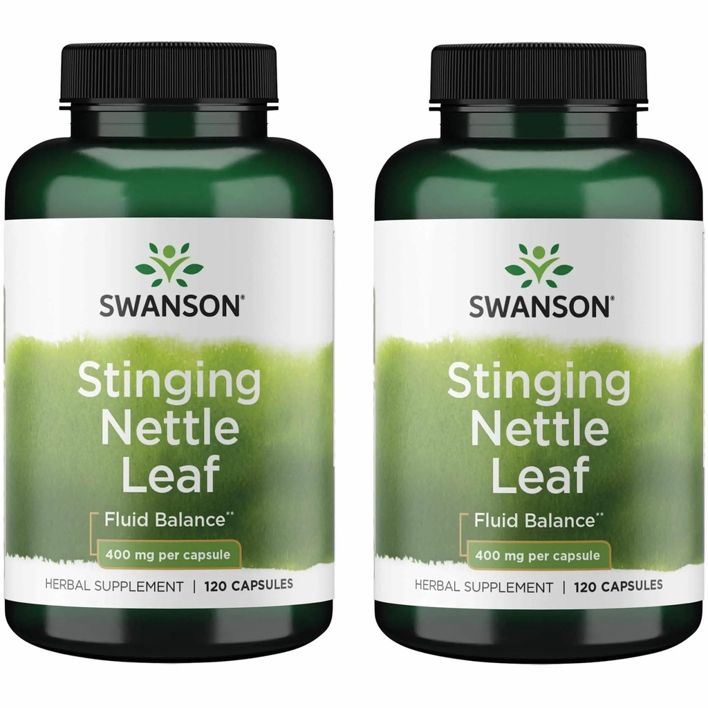 Swanson Stinging Nettle Leaf (Urtica Dioica) - Herbal Supplement Promoting Urinary Tract & Respiratory Health Support - May Support Healthy Fluid Balance - (120 Capsules) (2 Pack)