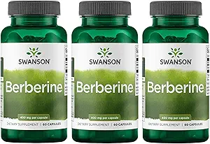 Swanson Berberine - Standardizzato 97% Berberina HCl- 400mg Ogni - 60 capsule 3 bottiglie