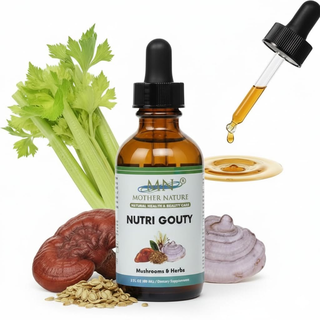 Gout Relief Supplement - Fomitopsis Officinalis Mushroom Extract Liquid Drops for Uric Acid Support & Joint Pain - Natural Anti Inflammatory Tincture for Men & Women - 2oz 60 Servings