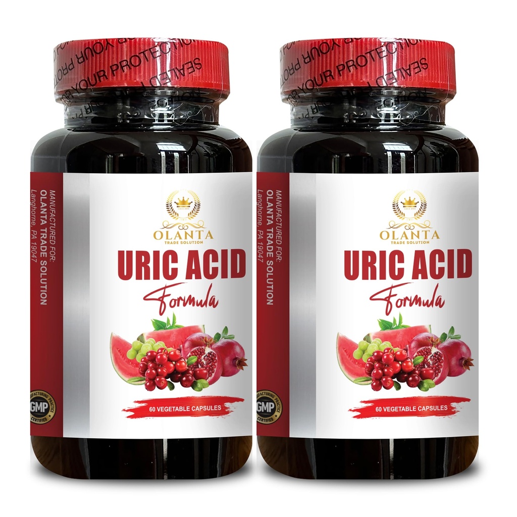 URIC Acid Cleanse Formula - Lower uric Acid Levels, antioxidants Supplement, Joint Support Supplement, uric Acid Supplement, Pomegranate, Turmeric - 2 Bottles 120 Capsules