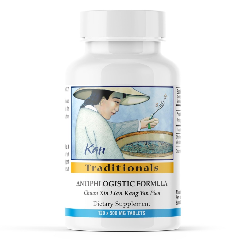 Kan Herbs Company Antiphlogistic Formula Tablets – Traditional Chinese Herbal Blend with Andrographis, Isatis & Dandelion to Support Lung Balance, Clear Heat Patterns & Overall Wellness, 120 Tablets