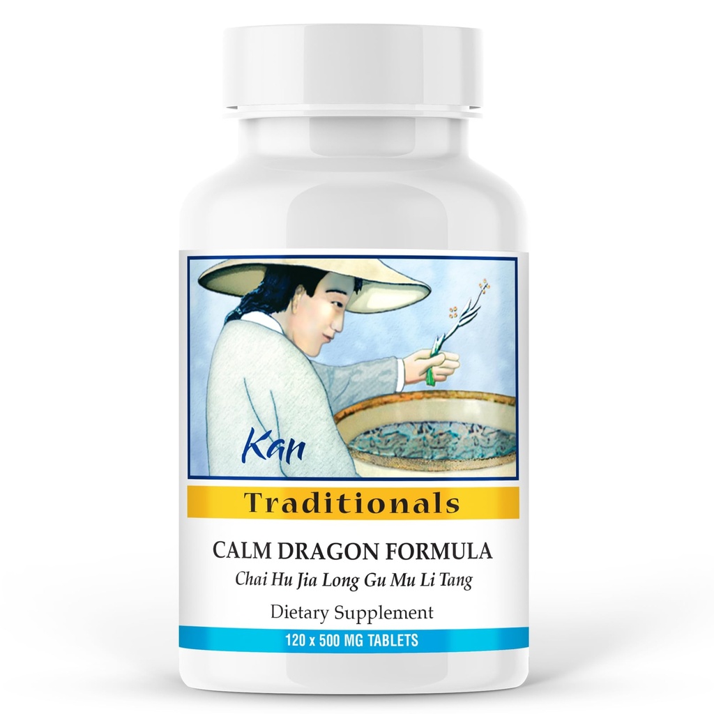 Kan Herbs Company Calm Dragon Formula – Traditional Chinese Herbal Blend to Support Emotional Balance, Calm the Mind, and Ease Occasional Restlessness or Irritability, 120 Tablets