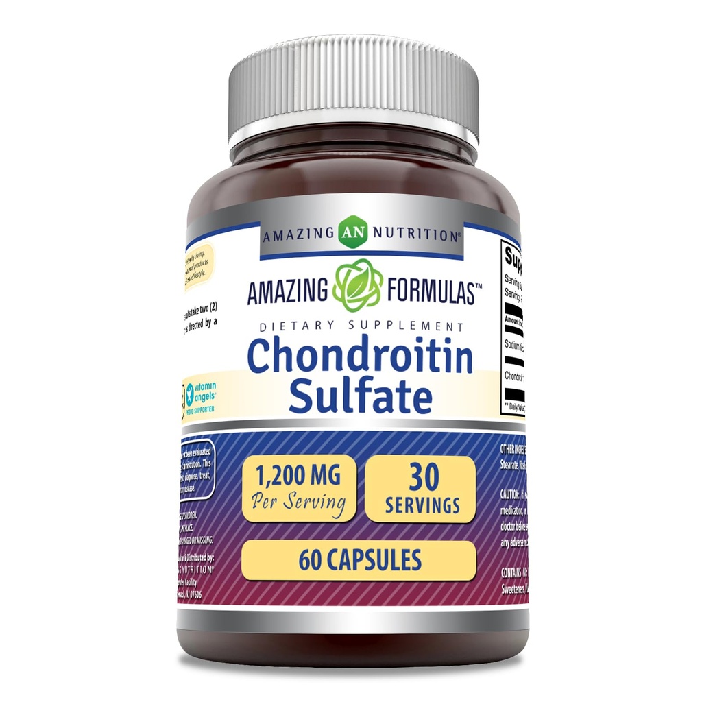Erstaunliche Formeln Chondroitin Sulfat 1200 mg pro Servierergänzung | Kapseln | Non-GMO | Gluten Free | Made in USA (1 Pack, 60 Count)