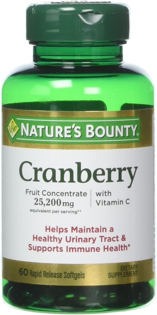 Nature's Bounty Cranberry mit Vitamin C, 25,200 mg, 60 Softgels (Pack mit 3)