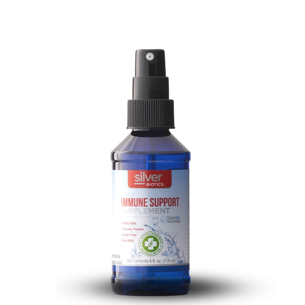 Silver Biotics Patented Multivalent SilverSol Technology | Ag₄O₄ 10 PPM Immune Support | Bio-Hacking Immune Building Natural Support | 4 oz. Sprayer