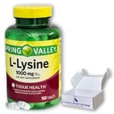 L lysine 1000mg- Comprimés essentiels d'acide amino, 100ct (paquet de 1)