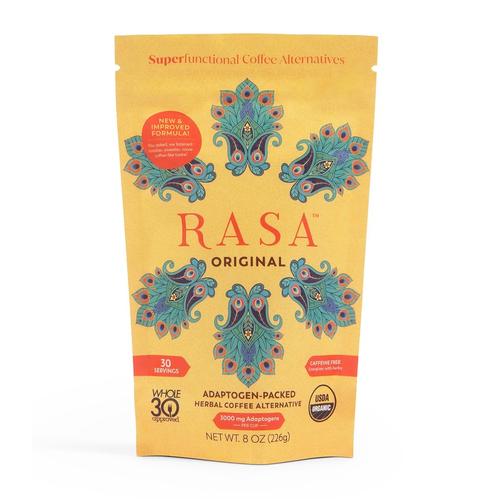 Rasa Original – Adaptogenic Pilz Kaffee Alternative, um bessere allgemeine Wellness zu unterstützen, besser Schlaf, klare Haut | Vegan, Keto, Ganze 30, Ayurveda Wellness Tonic mit Chaga + Reishi (8 oz / 30 Servierungen)