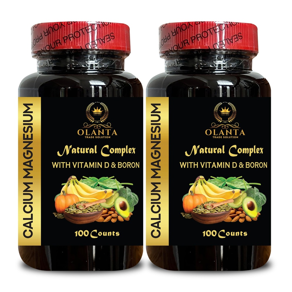 Calcium Magnesium Supplement - Calcium & Magnesium Vitamin D3, Natural Womens Support Vitamins with Boron, Calcium & Magnesium Citrate - 2 Bottles 200 Capsules