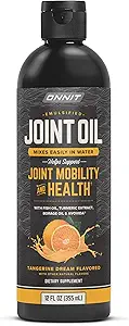 Huile articulaire en onnit : Huile de poisson liquide émulsifiée pour soutenir la santé et la mobilité conjointes - Tangerine Flavor (12oz)
