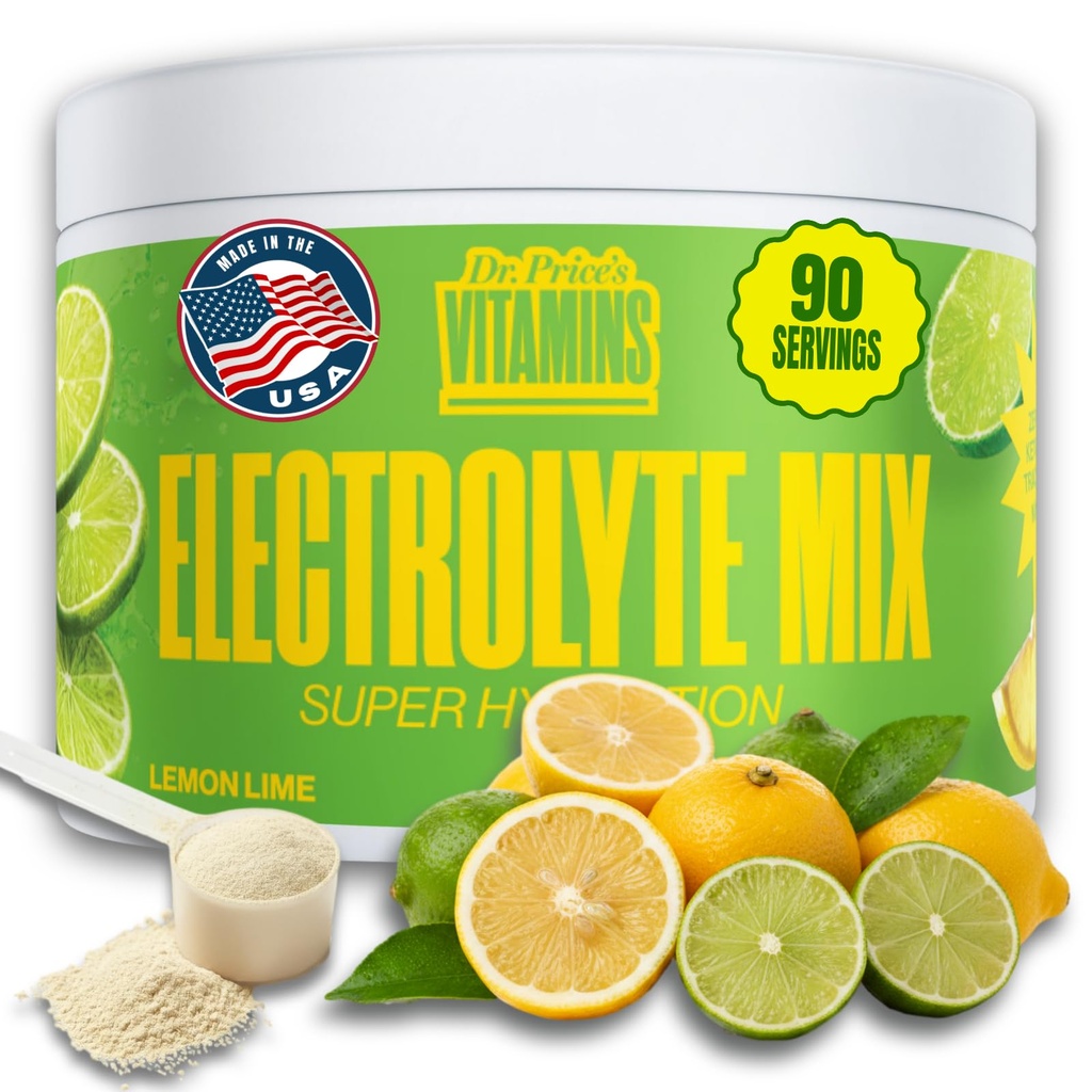 Dr. Price-S Mélange d'électrolyte en poudre sans sucre avec 72+ Trace Minerals Aucun sucre, électrolytes à dissolution rapide