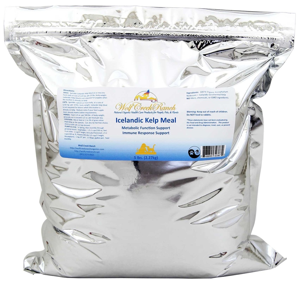 Wolf Creek Ranch Icelandic Kelp Meal - Loaded with Nutrients that Support Your Livestock Or Pet & A Natural Seaweed Fertilizer for Plants Icelandic Kelp Meal, 5lbs