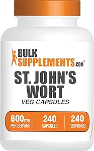 BulkSupplements.com St. Johns Wort Kapseln - Hypericum Perforatum, St. John's Wort Herbal Supplements - Vegan, 1 Kapsel pro Servierung, 240 Veg Kapseln (Pack von 1)