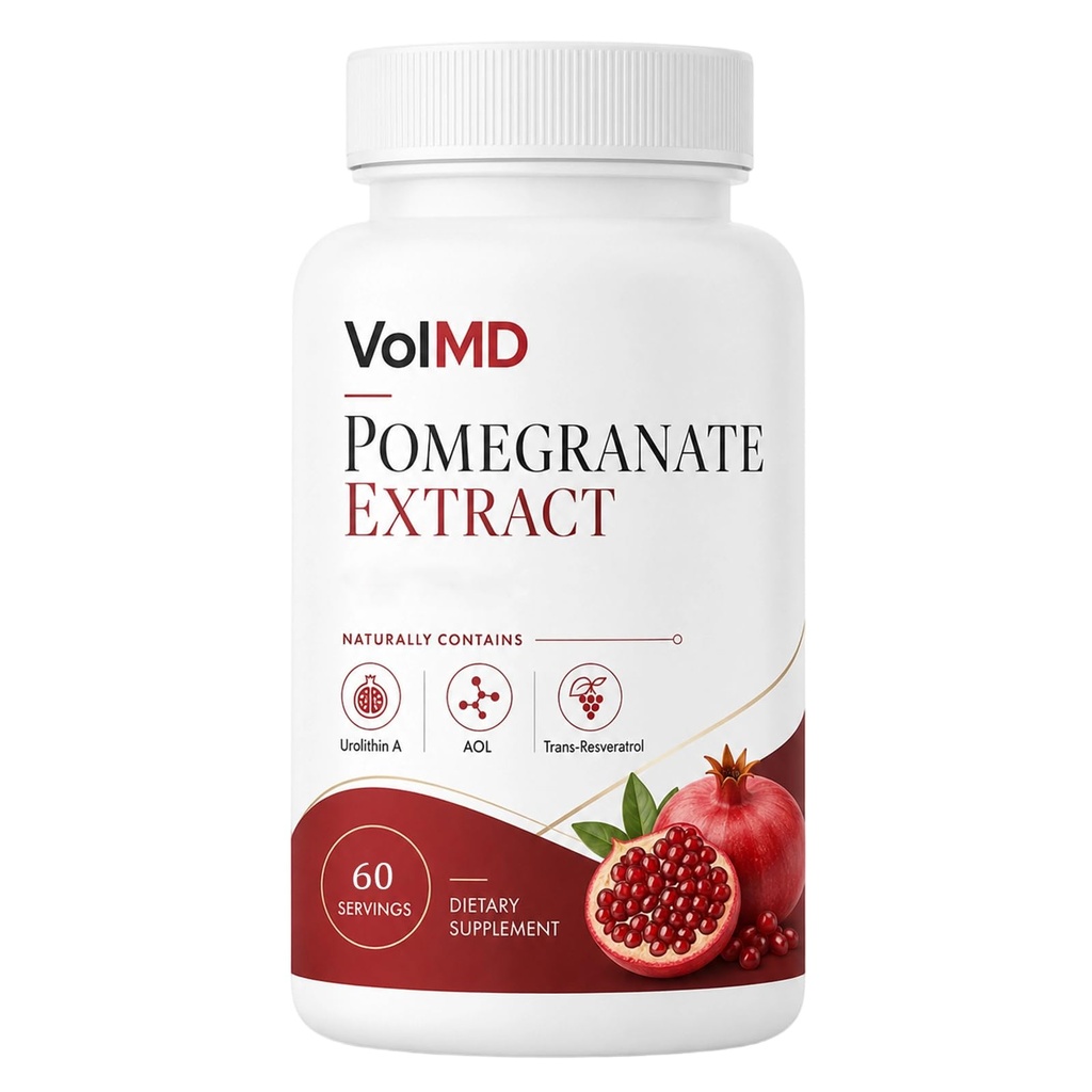 VolMD Pomegranate Extract Capsules, 60 Capsules | with Urolithin A, NAD+ & Trans-Resveratrol
