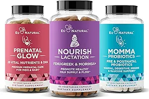 Natural Postnatal Bundle – Nourish, Momma, Glow per l'allattamento, Digestione, Bambino sano e mamma