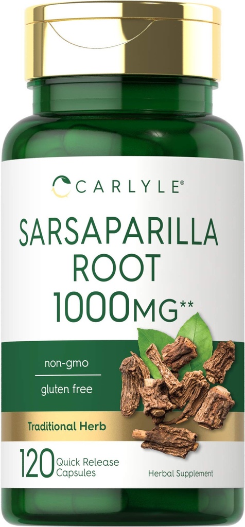 Carlyle Sarsaparilla Root Extract Supplement | 120 Capsules | Traditional Herbal Formula | Non-GMO, Gluten Free