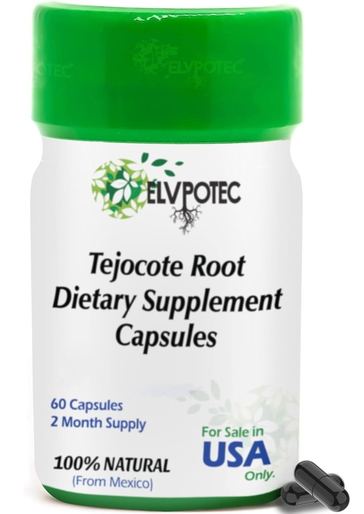 ELVPOTEC Mexican Original Capsules 2 Month Supply from 100% Natural Ingredients for Your Body Gut and Colon Support | Made in Mexico | 60 Days Supply