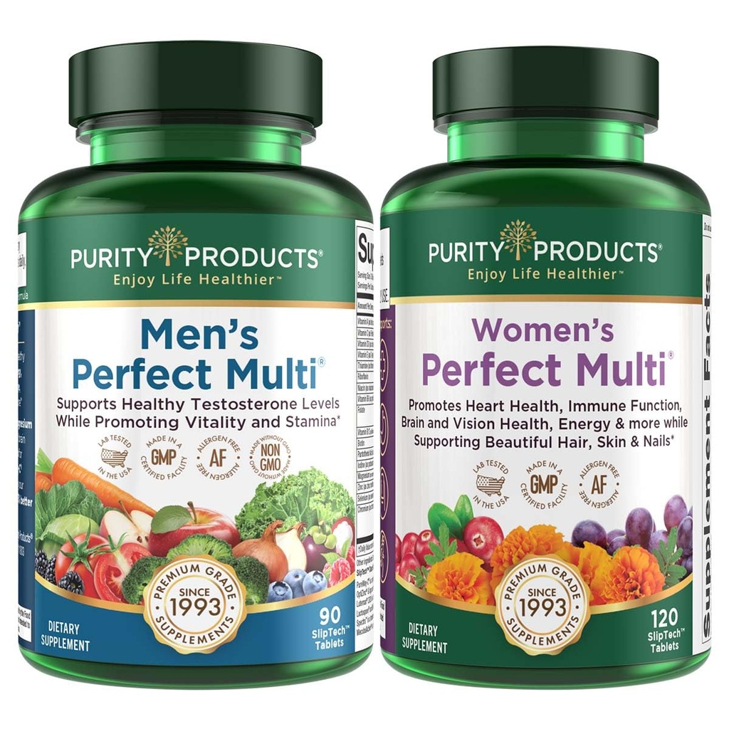 Purity Products Bundle - Men's Perfect Multi + Women's Perfect Multi - Men - Unterstützt gesunde Vitalität, Energie + mehr - Frauen - Unterstützt urinäre Tract Gesundheit, Immunität, Haarhautnägel + Mehr