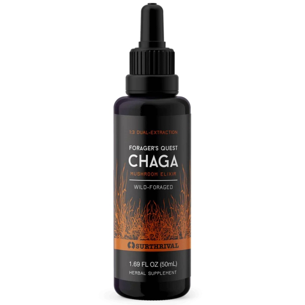Surthrival: Chaga Mushroom Extract Forager's Quest, 50 mL, Mit Natur Immun-Boosting, Anti-Viral, Anti-Fungal Medicinal Pilz