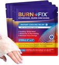 BurnFix® - 4 Pack-Burn Gel Dressing 4 x 4" Burn Care Cream Erste Hilfe Behandlung. Sofort Schmerz Relief Hydrogel Burn Dressing für 1., 2. Grad Burns, Razor & Sunburns für Zuhause, Arbeit, Feuer, EMS