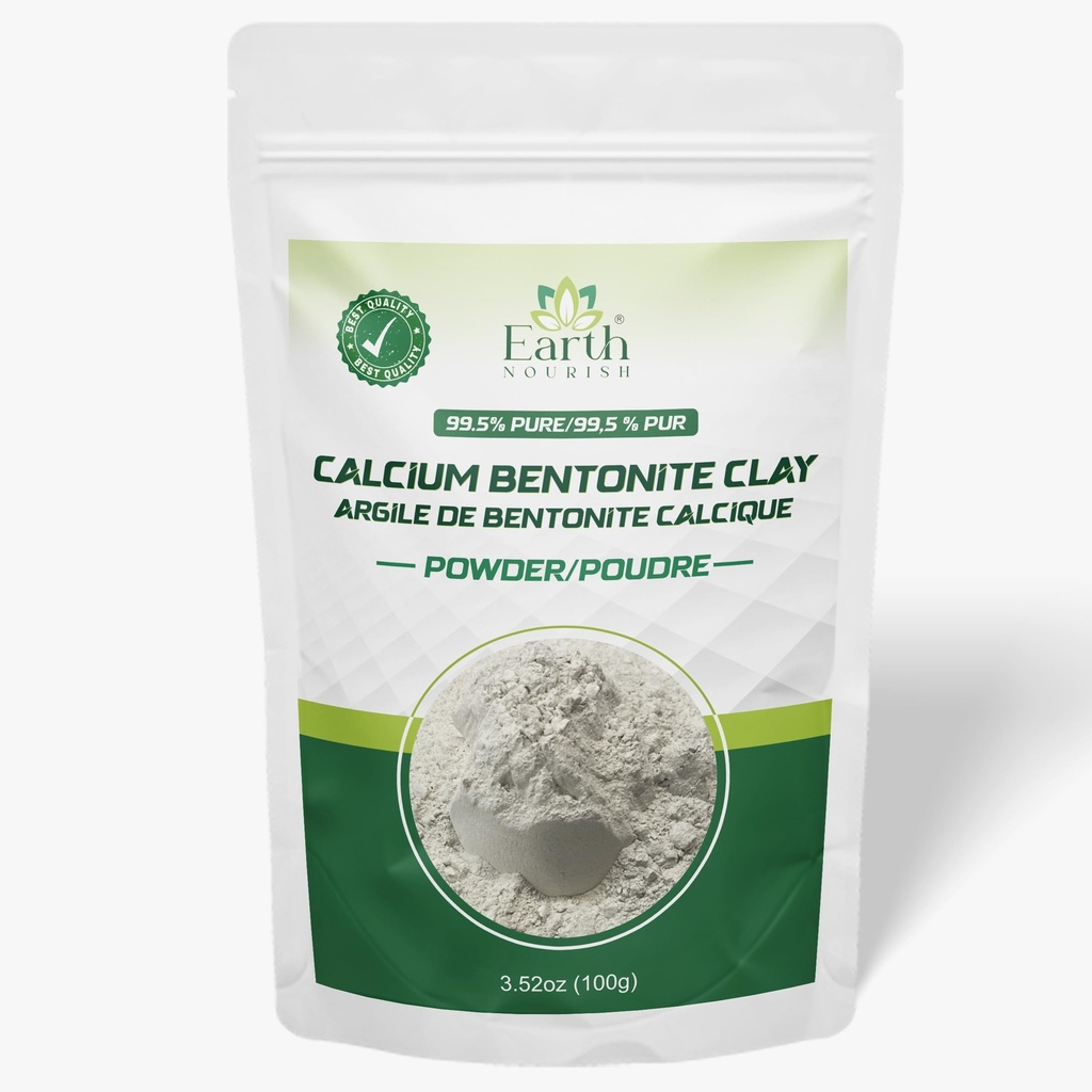 Calcium Bentonite Clay Powder – 100g / 3.52 Oz | Cosmetic Grade Natural Clay for DIY Face Masks, Body Masks, Soap Making & Personal Care Formulations