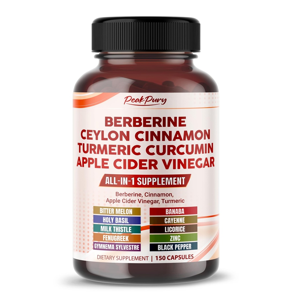 Berberine Cinnamon Aceto di sidro di mele curcuma - Supporto benessere generale- Made in Italy