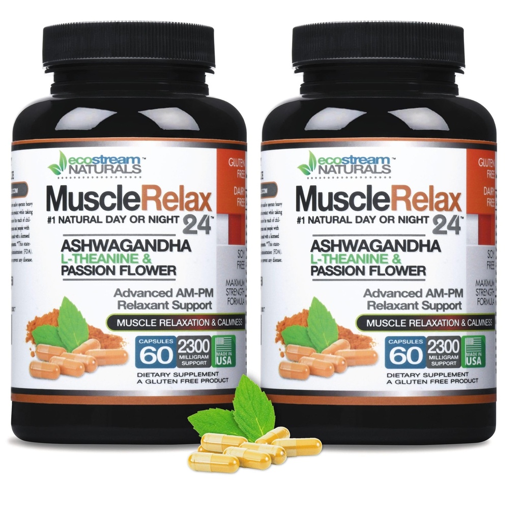 2 Pack, Original Muscle Relaxant 24/7 Day/Night Max Strength with Magnesium