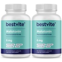 BESTVITE Melatonine 6mg (240 gélules végétariennes) (120 x 2) - Pas de stéarates - Vegan - Non OGM - Sans gluten