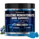 Creatine & HMB Gummies, 1000mg Creatine Monohydrate, Muscle Support | 1000mg Creatine Monohydrate Per Serving, HMB & Beta-Alanine Formula, Sugar Free Vegan Gummies for Men & Women, 120 Cts