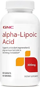 GNC acido alfa-lipoico 300mg, gioca un ruolo importante nel metabolismo dell'energia cellulare, 60 conte