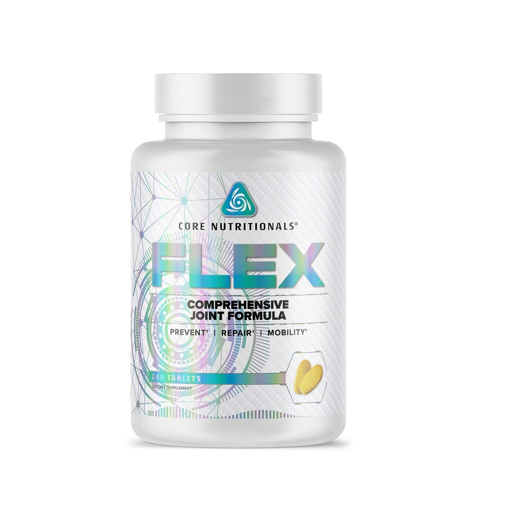 Core Nutritionals Flex Umfassende gemeinsame Formel | Fördert gesunde Tendons, Ligaments, & Cartilage | Verbesserung der Mobilität | Antioxidantien für Erholung | 240 Tabletten