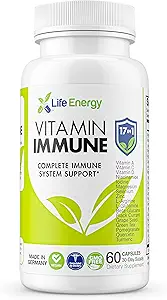 17 in 1 Supplemento completo di supporto immunitario | Boost immunitario con vitamina C, vitamina D, vitamina A, zinco, quercetina, curcuma, tè verde, selenio | Supplemento giornaliero di supporto per l'immunità per gli adulti - 60 conte
