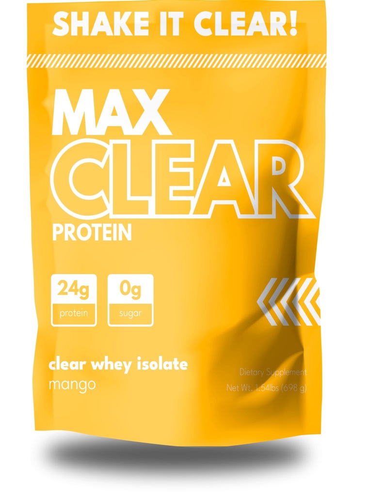 Max Clear Protein | 24g Protein | Clear Whey Isolate | Promotes Muscle Growth, Strength and Recovery (Mango)