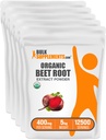 BulkSupplements.com Polvere di estratto di radice di barbabietola organica - polvere di radice di barbabietola, supplemento di ossido nitrico - Vegan & Gluten Free, 400mg per porzione, 1kg (2.2 lbs) (pacchetto di 5)