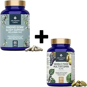 Abundante Erde ganze Lebensmittel Multivitamin und Minding Down Sleep Support Kapseln