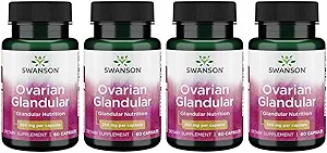 Swanson Ovarian Glandular - Supplément naturel Promotion de la santé et de l'équilibre glandulaire des femmes - Source de tissu bovin premium pour soutenir le mieux-être - (60 capsules, 250mg chacune) (4 pack)