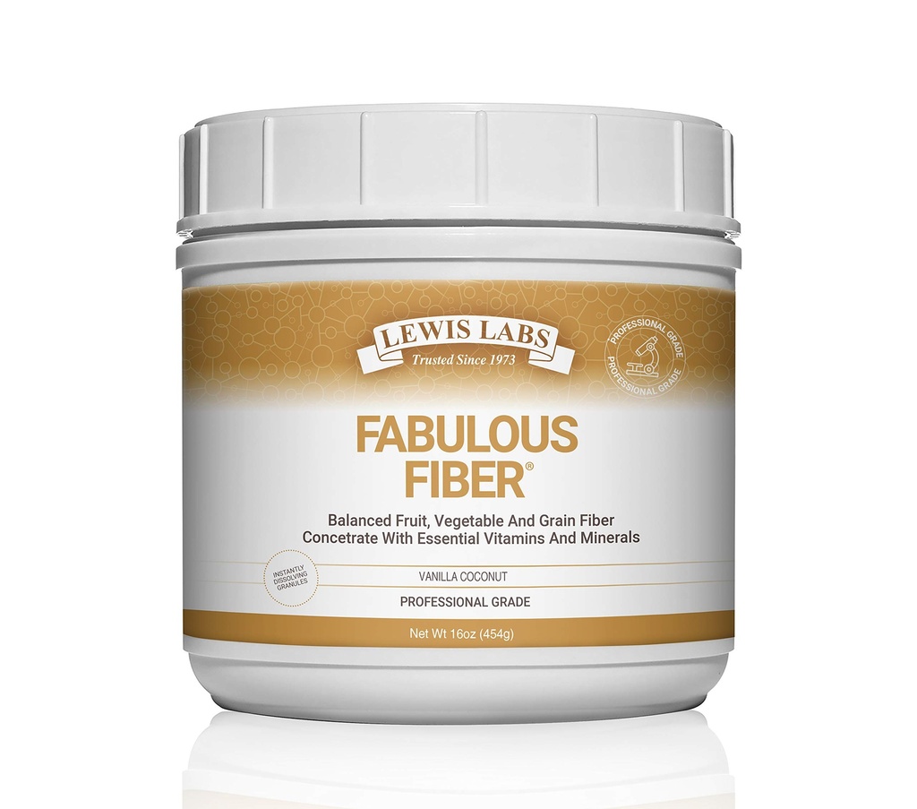 Lewis Labs Fabulous Fiber Powder Supplement | Delicious Quick Dissolve Daily Fiber Powder da frutta, verdura e cereali | Professional Grade Vitamins Minerals Proudly Made in the USA | 16 once
