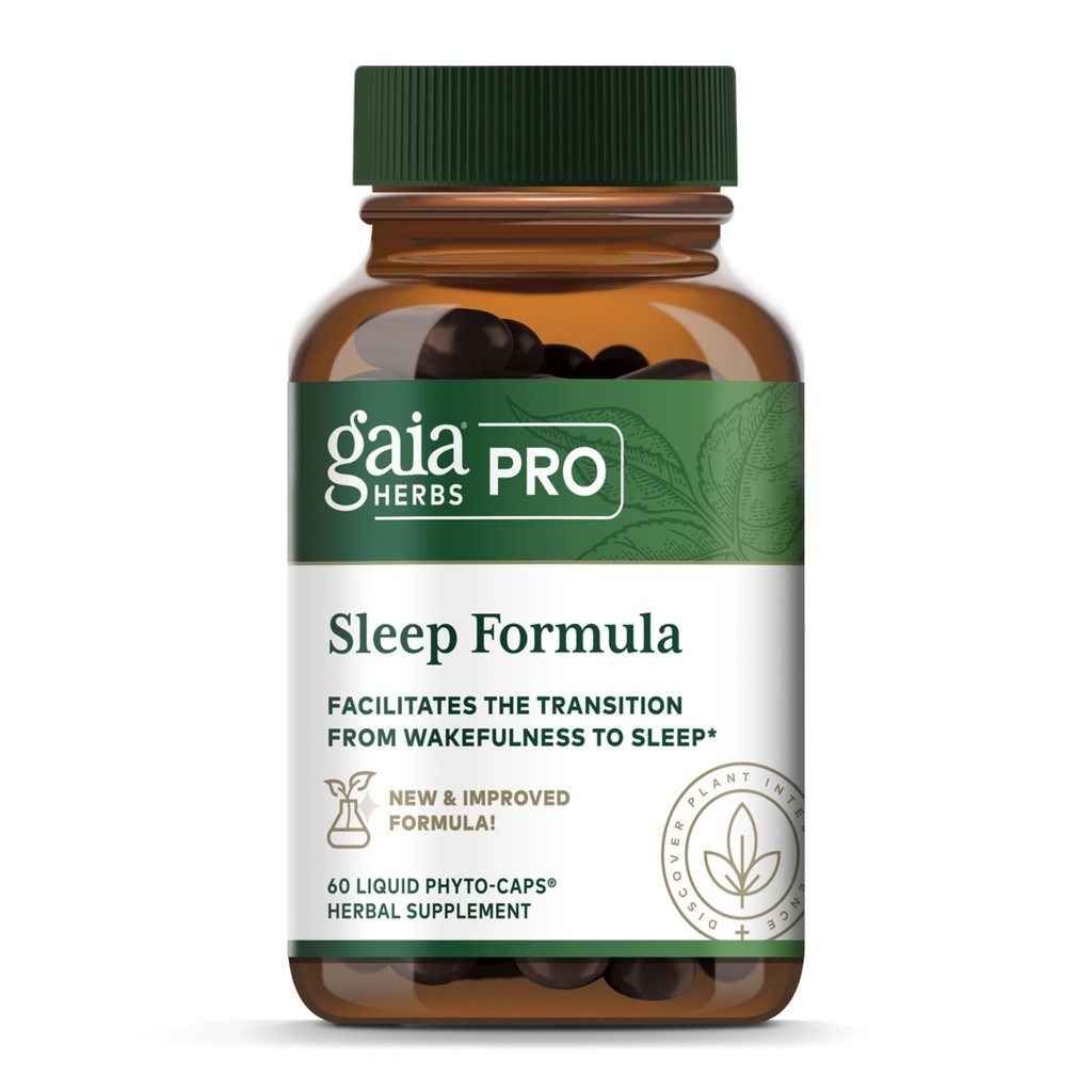 GAIA HERBS PRO Sleep Formula - Supporta sonno riposante e relax per insonnia occasionale* - Estratti di erbe con radice di valeriana, Passionflower & Lavender - Capsule Vegan - 60 Liquid Phyto-Caps