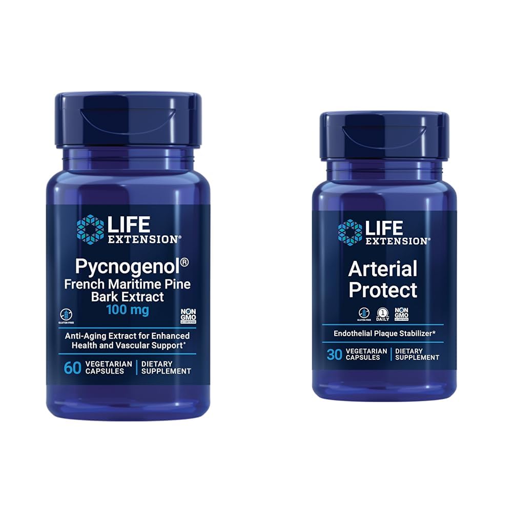 Lebensverlängerung Pycnogenol Französisch Maritime Pine Bark & Gotu Kola Arterial Health Supplements - 60 & 30 vegetarische Kapseln